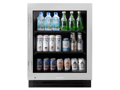 24" True Residential 5 Cu. Ft. ADA Height Stainless Glass Right-Hinge Undercounter Refrigerator - TURADA-24-RG-A-S