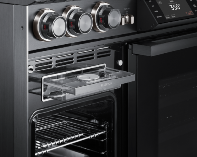 48" Dacor Contemporary 6.6 Cu. Ft. Dual-Fuel Steam Range with Integrated Griddle in Graphite Stainless - DOP48C96DLM/DA