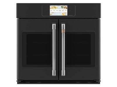 30" Café 5.0 Cu. Ft. Built In French Door Single Convection Wall Oven In Matte Black - CTS90FP3ND1