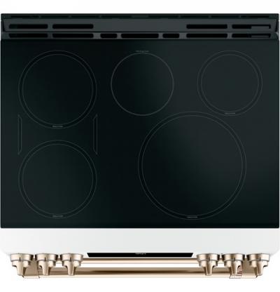 30" Café Slide-In Front Control Induction and Convection Double Oven Range - CCHS950P4MW2
