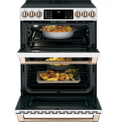 30" Café Slide-In Front Control Induction and Convection Double Oven Range - CCHS950P4MW2