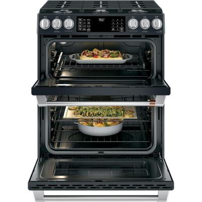 30" Café Slide-In Front-Control Double-Oven Range with Convection in Matte Black - CC2S950P3MD1