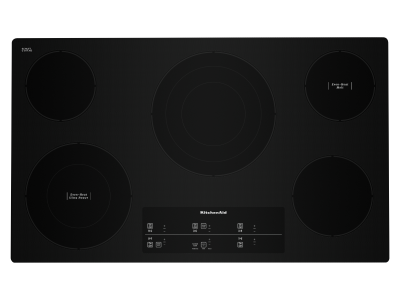36" KitchenAid Electric Cooktop with 5 Elements and Touch-Activated Controls - KCES956KBL