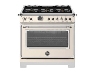 36" BERTAZZONI 5.7 Cu. Ft. Heritage Series Freestanding Dual Fuel Range with 6 Sealed Burners - HER366BCFEPAVT