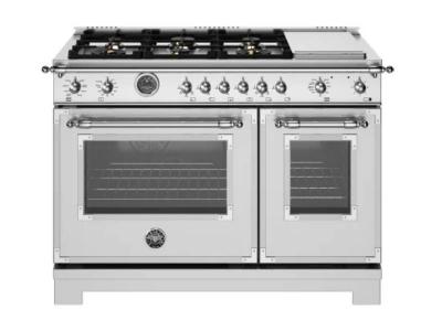 48" BERTAZZONI 7 Cu. Ft. Freestanding Dual Fuel Range with 6 Sealed Burners - HER486BTFEPXT