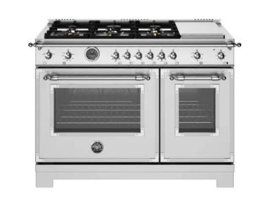 48" BERTAZZONI 7 Cu. Ft. Freestanding Gas Range with 6 Sealed Burners - HER486BTFGMXT