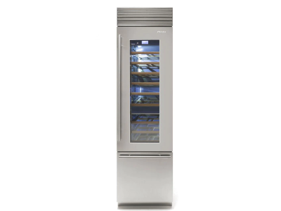 24" Fhiaba Right Hinge Wine Cellar with Bottom Freezer in Stainless Steel - FP24BWR-RGST