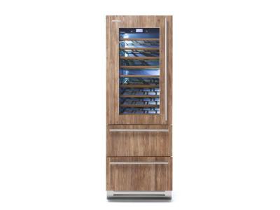 30" Fhiaba Integrated Series Overlay Left Hinge Wine Cellar and Double Drawer Freezer - FI30BDW-LGOT