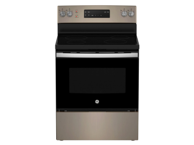 30" GE 5.0 Cu. Ft. Freestanding Electric Self Cleaning Range with  Hi - Lo Broil Dual Bake Element and  Storage Drawer - JCB630ETES