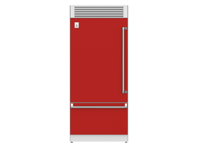 36" Hestan KRP Series Left-Hinge Pro Style Bottom Mount Refrigerator with Top Compressor - KRPL36-RD