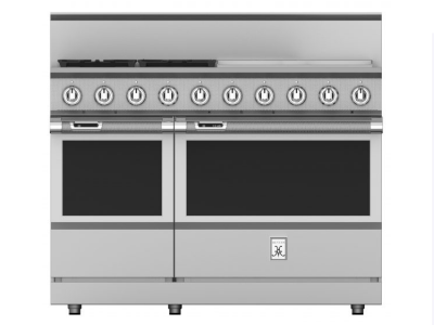 48" Hestan KRD Series Natural Gas Freestanding Dual Fuel Range with 4-Burner in Steeletto - KRD484GD-NG