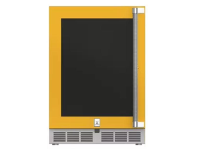 24" Hestan 5.2 Cu. Ft. GRG Series Left Hinge Outdoor UnderCounter Refrigerator with Glass Door - GRGL24-YW