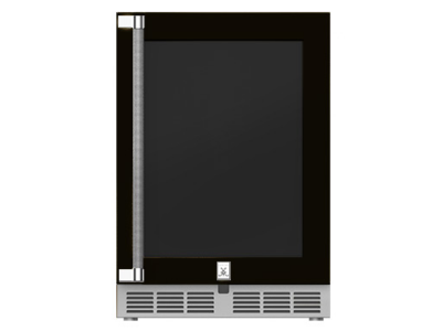 24" Hestan 5.2 Cu. Ft. GRG Series Right Hinge Outdoor UnderCounter Refrigerator with Glass Door - GRGR24-BK