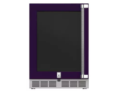 24" Hestan 5.2 Cu. Ft. GRG Series Left Hinge Outdoor UnderCounter Refrigerator with Glass Door - GRGL24-PP