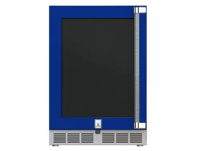24" Hestan 5.2 Cu. Ft. GRG Series Left Hinge Outdoor UnderCounter Refrigerator with Glass Door - GRGL24-BU