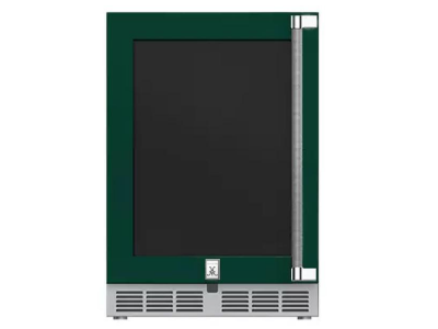 24" Hestan 5.2 Cu. Ft. GRG Series Left Hinge Outdoor UnderCounter Refrigerator with Glass Door - GRGL24-GR