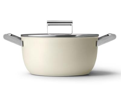 SMEG 50's Style Cookware Casserole With 24 Inch Diameter In Cream - CKFC2411CRM