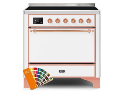 36" ILVE 3.5 Cu. Ft. Majestic II Electric Freestanding Range in Custom RAL Color with Copper Trim - UMI09QNS3/RALP