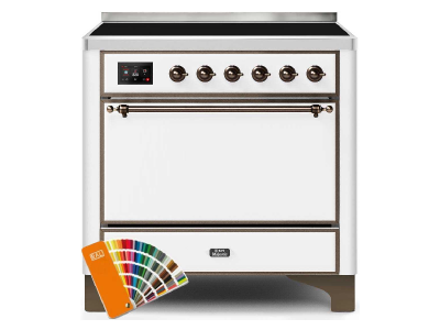 36" ILVE 3.5 Cu. Ft. Majestic II Electric Freestanding Range in Custom RAL Color with Bronze Trim - UMI09QNS3/RALB