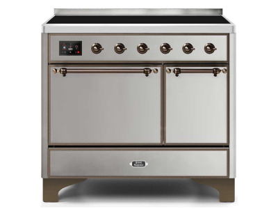 40" ILVE 3.82 Cu. Ft. Majestic II Electric Freestanding Range in Stainless Steel with Bronze Trim - UMDI10QNS3/SSB