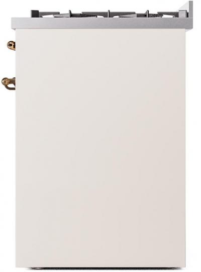 30" ILVE Nostalgie II Dual Fuel Liquid Propane Freestanding Range in Antique White with Bronze Trim - UP30NMP/AWB LP