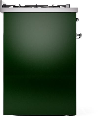 30" ILVE Nostalgie II Dual Fuel Liquid Propane Freestanding Range in Emerald Green with Chrome Trim - UP30NMP/EGC LP
