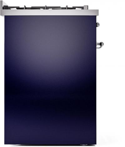 30" ILVE Nostalgie II Dual Fuel Liquid Propane Freestanding Range in Blue with Chrome Trim - UP30NMP/MBC LP