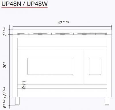 48" ILVE Nostalgie II Dual Fuel Natural Gas Freestanding Range in Burgundy with Chrome Trim - UP48FNMP/BUC NG