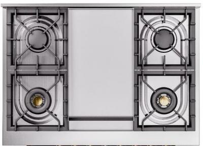 36" ILVE Professional Plus II Dual Fuel Natural Gas Freestanding Range with Chrome Trim - UP36FNMP/EGC NG