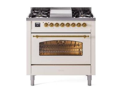 36" ILVE Professional Plus II Dual Fuel Natural Gas Freestanding Range with Chrome Trim - UP36FNMP/AWC NG