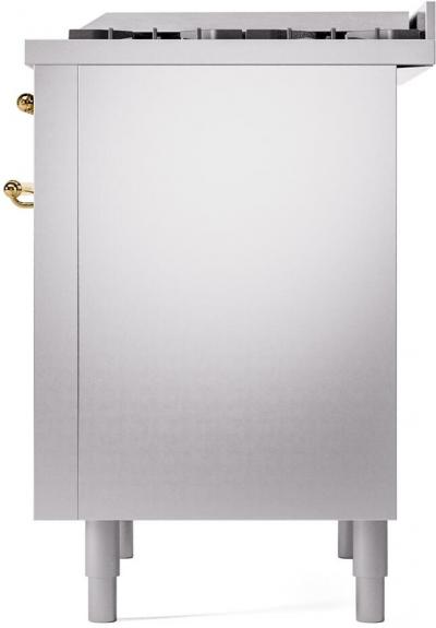 36" ILVE Professional Plus II Dual Fuel Natural Gas Freestanding Range with Brass Trim - UP36FNMP/SSG NG