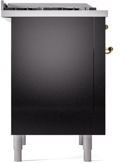 36" ILVE Professional Plus II Dual Fuel Natural Gas Freestanding Range with Brass Trim - UP36FNMP/BKG NG