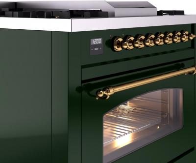 36" ILVE Professional Plus II Dual Fuel Natural Gas Freestanding Range with Brass Trim - UP36FNMP/EGG NG