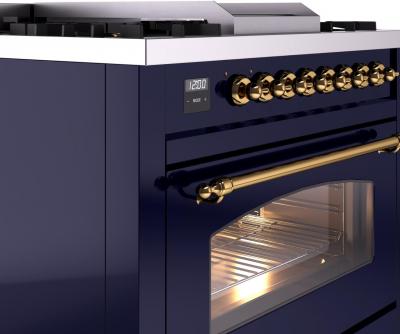 36" ILVE Professional Plus II Dual Fuel Natural Gas Freestanding Range with Brass Trim - UP36FNMP/MBG NG