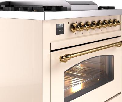 36" ILVE Professional Plus II Dual Fuel Natural Gas Freestanding Range with Brass Trim - UP36FNMP/AWG NG