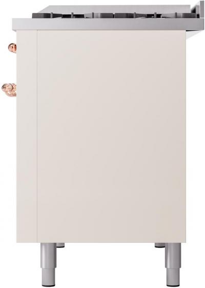 48" ILVE Nostalgie II Dual Fuel Natural Gas Freestanding Range in Antique White with Copper Trim - UP48FNMP/AWP NG