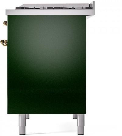 40" ILVE Nostalgie II Dual Fuel Natural Gas Freestanding Range in Emerald Green with Chrome Trim - UPD40FNMP/EGC NG