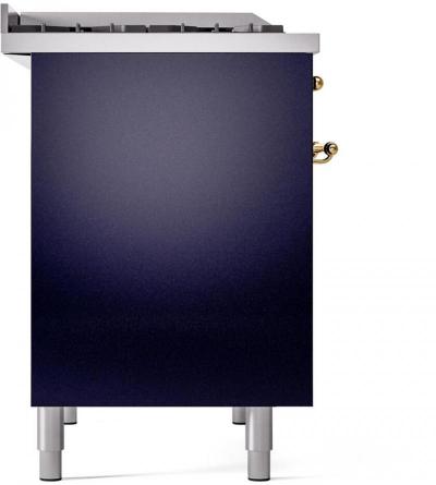 40" ILVE Nostalgie II Dual Fuel Natural Gas Freestanding Range in Blue with Chrome Trim - UPD40FNMP/MBC NG