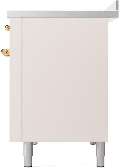 48" ILVE Nostalgie II Electric Freestanding Range in Antique White with Brass Trim - UPI486NMP/AWG