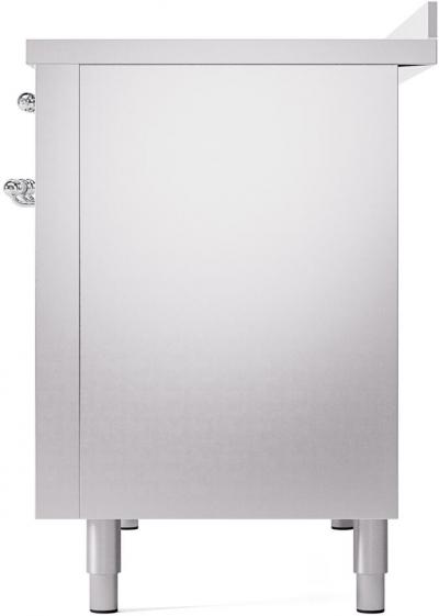 48" ILVE Nostalgie II Electric Freestanding Range in Stainless Steel with Chrome Trim - UPI486NMP/SSC