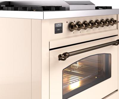 36" ILVE Professional Plus II Dual Fuel Natural Gas Freestanding Range with Bronze Trim - UP36FNMP/AWB NG