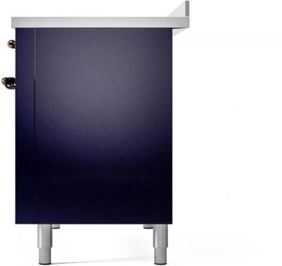 48" ILVE Nostalgie II Electric Freestanding Range in Blue with Bronze Trim - UPI486NMP/MBB