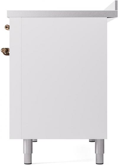 48" ILVE Nostalgie II Electric Freestanding Range in White with Bronze Trim - UPI486NMP/WHB