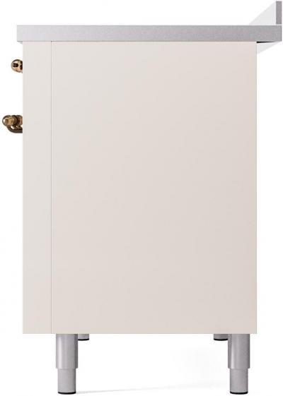 48" ILVE Nostalgie II Electric Freestanding Range in Antique White with Bronze Trim - UPI486NMP/AWB