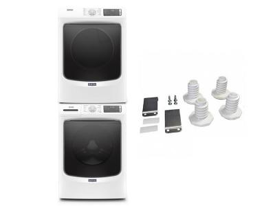 27" Maytag Front Load Washer and Electric Dryer and Stacking Kit - W10869845-MHW6630HW-YMED6630HW