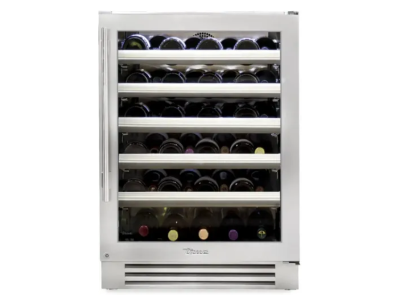 24" True Residential 5.8 Cu. Ft. Stainless Glass Right-Hinge Undercounter Wine Cabinet - TWC-24-R-SG-C