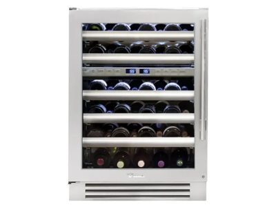 24" True Residential 5.52 Cu. Ft. Stainless Glass Left-Hinge Undercounter Wine Cabinet - TWC-24DZ-L-SG-C