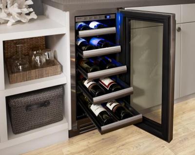 24" True Residential 5.5 Cu. Ft. Overlay Panel Right-Hinge True Residential Undercounter Wine Cabinet - TWC-24-R-OP-C