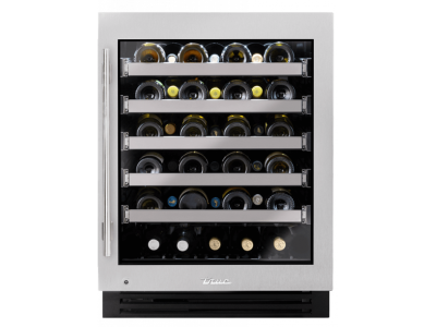 24" True Residential 5 Cu. Ft. Stainless Glass Right-Hinge Undercounter Wine Cabinet - TUWADA-24-RG-A-S