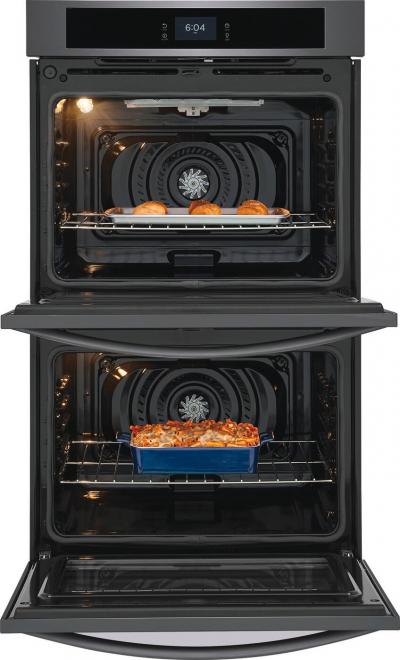 30" Frigidaire 10.6 Cu. Ft. Double Electric Wall Oven With Fan Convection In Black Stainless Steel - FCWD3027AD